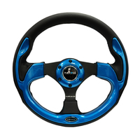 NRG Reinforced Steering Wheel (320mm) Blk w/Blue Trim