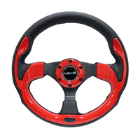 NRG Reinforced Steering Wheel (320mm) Blk w/Red Trim & 5mm 3-Spoke