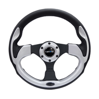 NRG Reinforced Steering Wheel (320mm) Blk w/Silver Trim & 5mm 3-Spoke