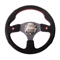 NRG Reinforced Steering Wheel (320mm) Blk Suede w/Dual Buttons