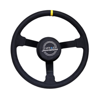 NRG Reinforced Steering Wheel (380mm) Nascar/ Alcantara 3 Spoke w/ NRG Logo/ Removable Crushed Pad