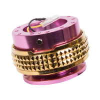 NRG Quick Release Kit - Pyramid Edition - Pink Body / Chrome Gold Pyramid Ring