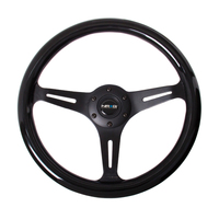 NRG Classic Wood Grain Steering Wheel (350mm) Black Paint Grip w/Black 3-Spoke Center