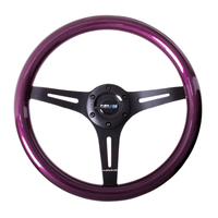 NRG Classic Wood Grain Steering Wheel (350mm) Purple Pearl/Flake Paint w/Black 3-Spoke Center