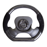 NRG Carbon Fiber Steering Wheel (320mm) CF Center Plate & Two-Tone Carbon w/Suede Trim Handles