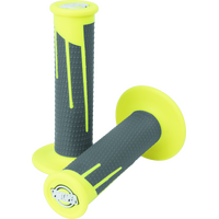 ProTaper Full Diamond Clamp-On Grips - Neon Yellow/Dark Gray