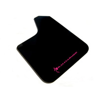 Rally Armor Universal Fit (No Hardware) Basic Black Mud Flap w/ Pink Logo