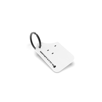 Rally Armor Mini UR Mud Flap Keychain - White w/ Black Logo