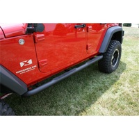 Rugged Ridge 3 In Round Tube Steps Black 07-18 Jeep Wrangler Unlimited JK