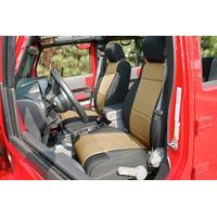 Rugged Ridge Seat Cover Kit Black/Tan 11-18 Jeep Wrangler JK 2dr