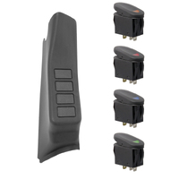 Rugged Ridge A-Pillar 4 Switch Pod Kit Black RHD 07-10 Jeep Wrangler