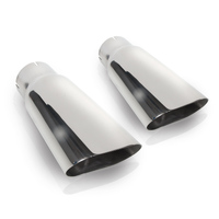 Stainless Works Flat Oval Exhaust Tips 2in Inlet (priced per pair)