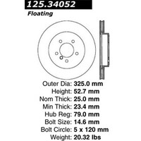 Centric 03-06 BMW 330Ci/04-05 330i/330xi/06-08 Z4 Front Premium High-Carbon Rotor