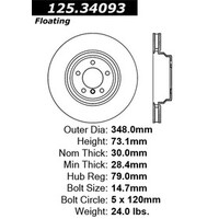 Centric 07-09 BMW 335 Series Front Premium High Carbon Brake Rotor