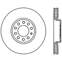 StopTech 05-10 VW Jetta (Exc Wagon) / 09-10 Jetta Wagon / 07-10 Rabbit Drilled Right Front Rotor