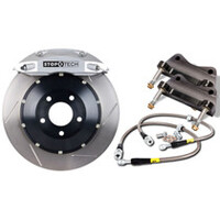 StopTech BBK 01-07 BMW M3 (E46) Rear 4 Piston 355x32 Black Calipers Slotted Two Piece Rotors