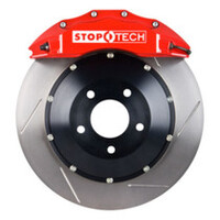 StopTech BBK 01-07 BMW M3 (E46) Front w/ Red ST-60 Calipers 355x32 Drilled Rotors Pads and SS Lines