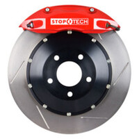 StopTech 09-10 Nissan 370Z Sport Model Only Front BBK w/ Red ST-60 Calipers Slotted 355x32mm Rotors