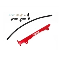 Torque Solution Mitsubishi Evo X Billet Aluminum Fuel Rail - Red