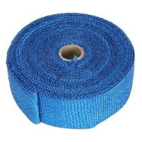 Torque Solution 50in x 2in Universal Fiberglass Exhaust Wrap - Blue