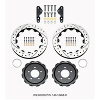 Wilwood Pro-Matrix Front Kit Drilled 05-12 Mustang GT (2pc Hat/Rtr)