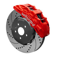 Wilwood SX6R Front Brake Kit 15in Lug Drive Slotted/Drilled Red w/ Lines 10-14 Chevrolet Camaro SS