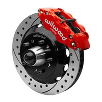 Wilwood Superlite 6R Front Brake Kit for 63-87 Chevy C10 Prospindle13.06 in Diameter, Red Calipers