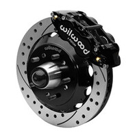 Wilwood Superlite 6R Front Brake Kit for 63-87 Chevy C10 Prospindle 13.06 in Diameter Black Calipers