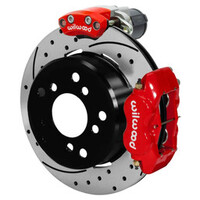 Wilwood Forged Dynalite Rear Electronic Parking Brake Kit - Red Powder Coat Caliper - D/S Rotor