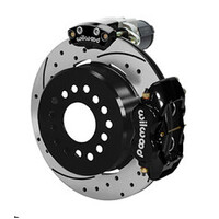 Wilwood Forged Dynalite Rear Electronic Parking Brake Kit - Red Powder Coat Caliper - SRP D/S Rotor