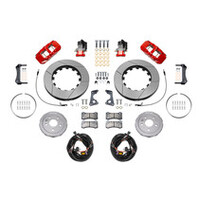 Wilwood 20-23 Chevy Corvette C8 Aero4 Red Rear Big Brake Kit - Drilled & Slotted