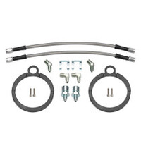 Wilwood 12in Length -3 to 3/8-24 IF 1/8-27 NPT 90 Degree Flexline Kit w/ Weld-On Bracket Tabs