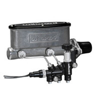 Wilwood HV Tandem M/C Kit w L/H Bracket & Prop Valve - 1in Bore Black