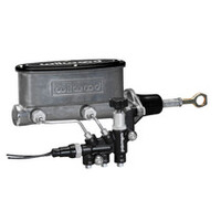 Wilwood HV Tandem M/C Kit w L/H Bracket & Prop Valve - 7/8in Bore Black-W/Push. - Early Mustang