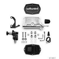 Wilwood Compact Tandem M/C - 7/8in Bore - w/Bracket and Valve (Pushrod) - Black