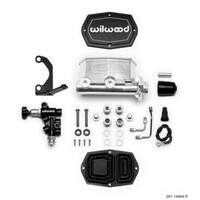 Wilwood Compact Tandem M/C - 1.12in Bore - w/Bracket and Valve - Black