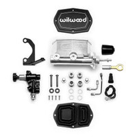 Wilwood Compact Tandem M/C - 7/8in Bore w/Bracket and Valve fits Mustang (Pushrod) - Black