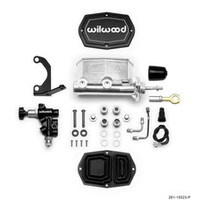 Wilwood Compact Tandem M/C - 15/16in Bore w/Bracket and Valve fits Mustang (Pushrod) - Black