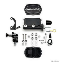 Wilwood Compact Tandem M/C - 1in Bore w/Bracket and Valve fits Mustang (Pushrod) - Ball Burnished