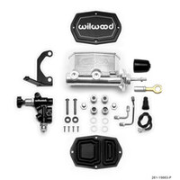 Wilwood Compact Tandem M/C - 7/8in Bore w/RH Bracket and Valve (Mustang Pushrod) - Black