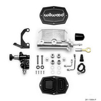 Wilwood Compact Tandem M/C - 15/16in Bore w/RH Bracket and Valve (Mustang Pushrod) - Black