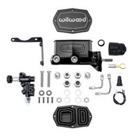 Wilwood Compact Tandem M/C Aluminum 1.00in Bore w/ Brkt/Valve/Push (Mopar) - Chrome P-coat