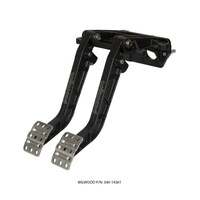 Wilwood Adjustable-Tandem Dual Pedal - Brake / Clutch - Fwd. Swing Mount - 7.0:1 - Black E-Coat