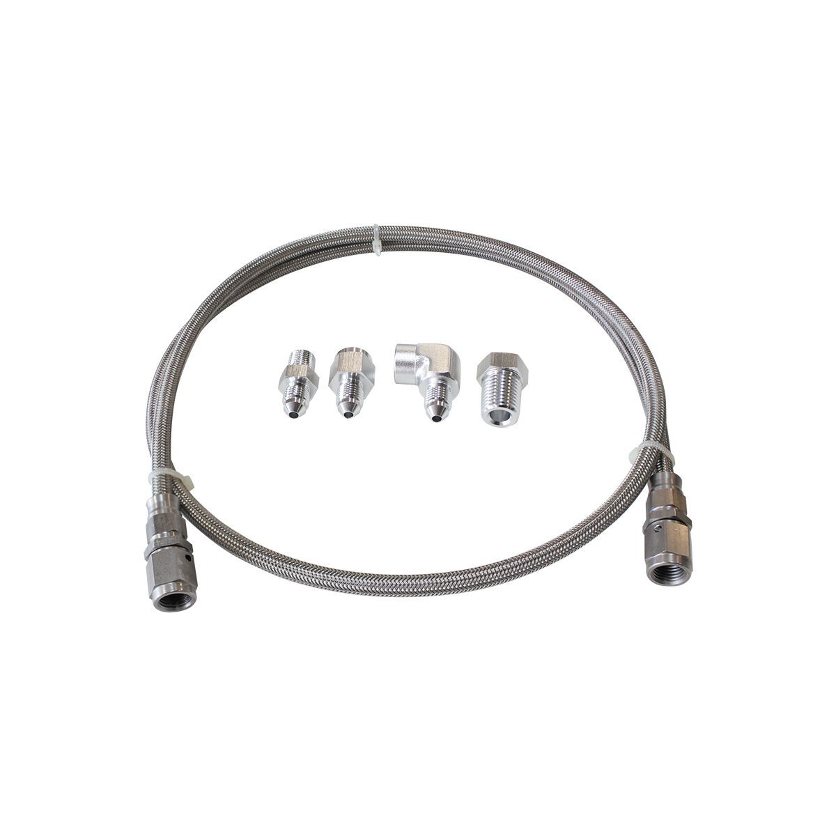 Aeroflow AF30-3003X -3AN x 3Ft Braided Stainless Steel Line Kit - Fittings